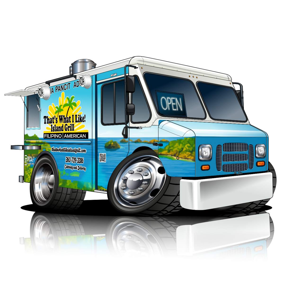 Food Trucks and Food Stand Cartoon Designs