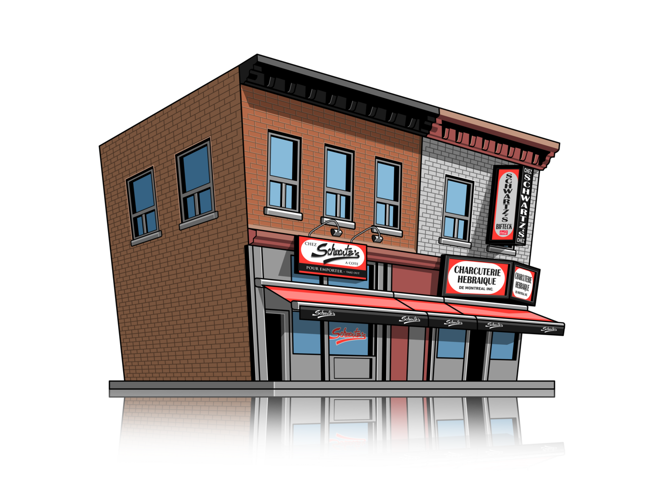 Cafe, Restaurant, and Bar Cartoon Designs