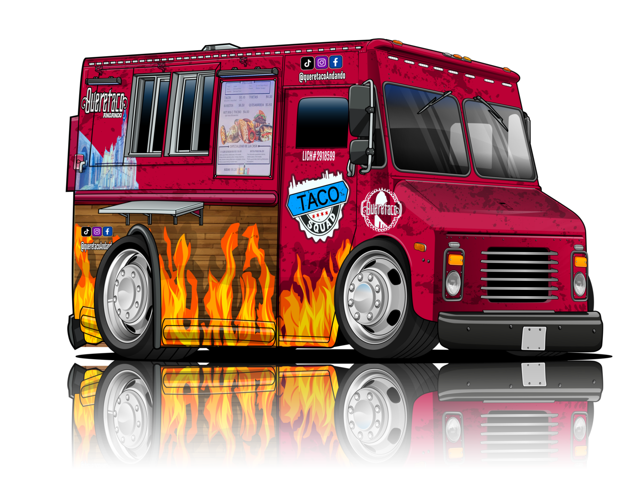 Food Trucks and Food Stand Cartoon Designs