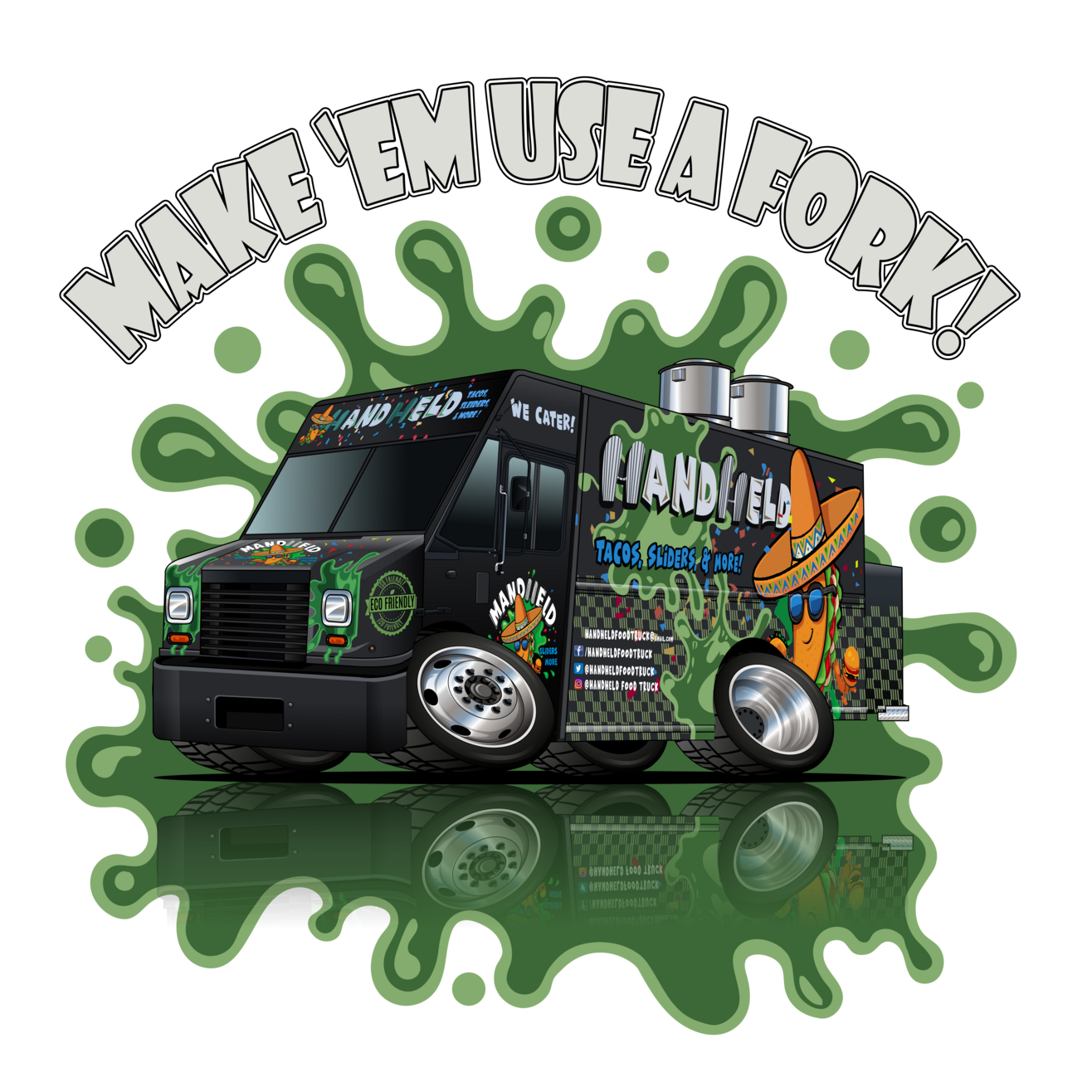 Food Trucks and Food Stand Cartoon Designs